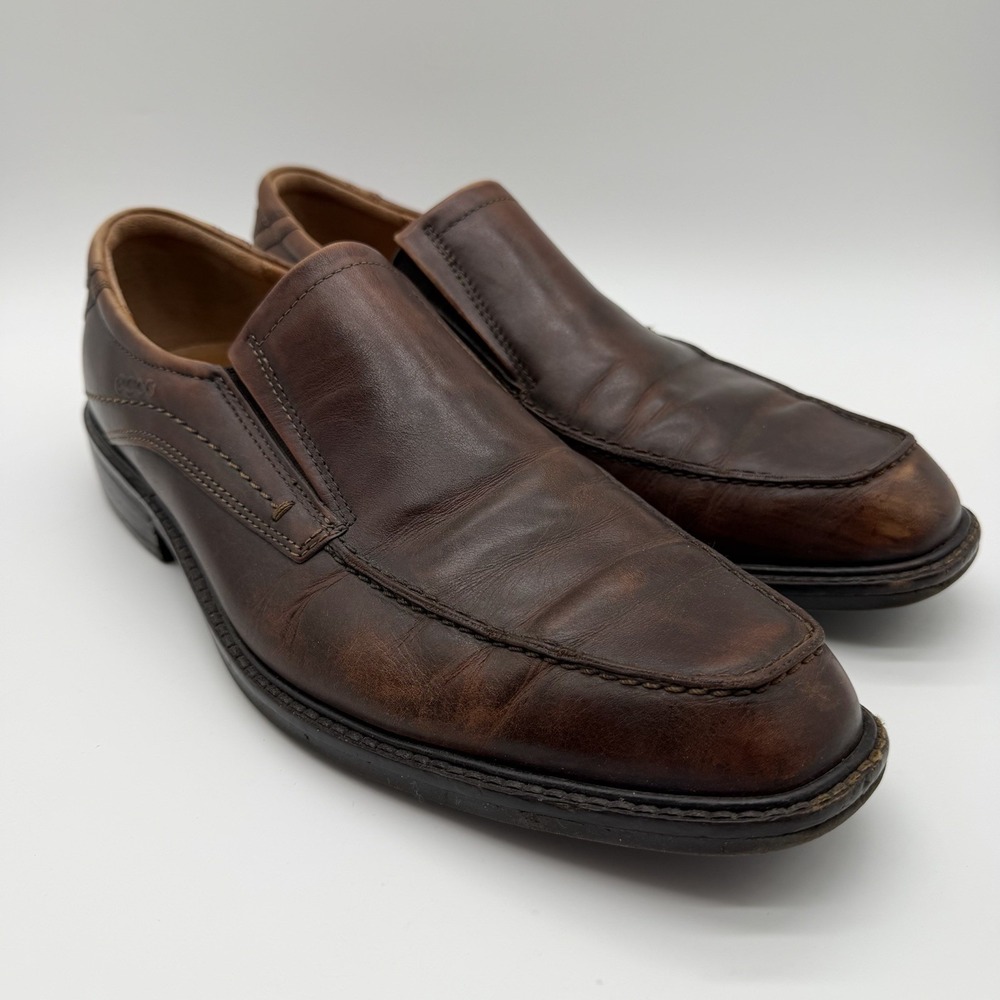 ECCO Men's Holton Apron Toe Slip On Amber Width Loafer EU 44 US 10-10.5